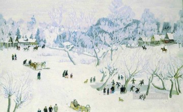風景 Painting - 魔法の冬 リガチェヴォ 1912 年 コンスタンティン ユオン 雪の風景